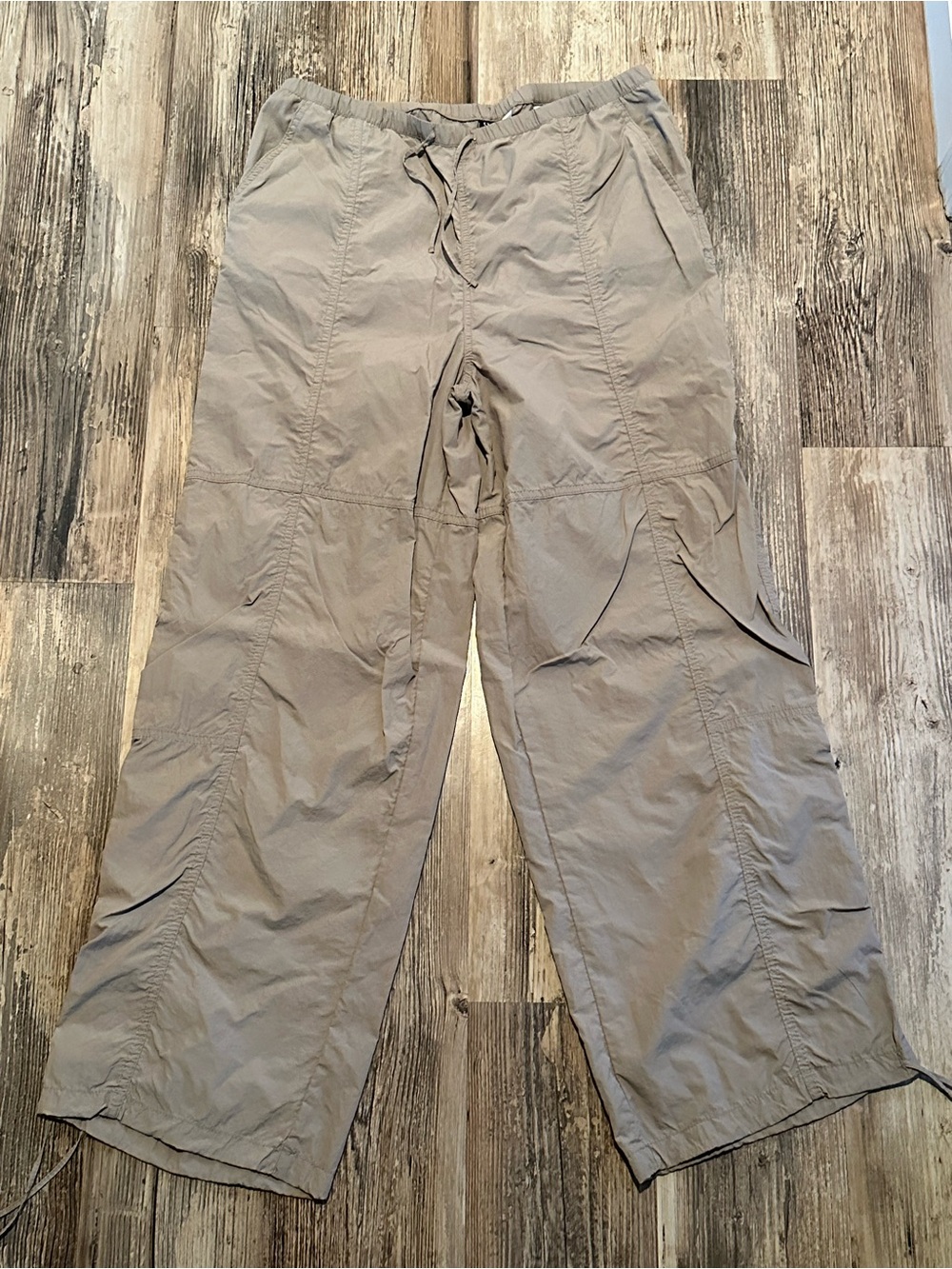 Women's Casual Drawstring Cargo Pants - Taupe